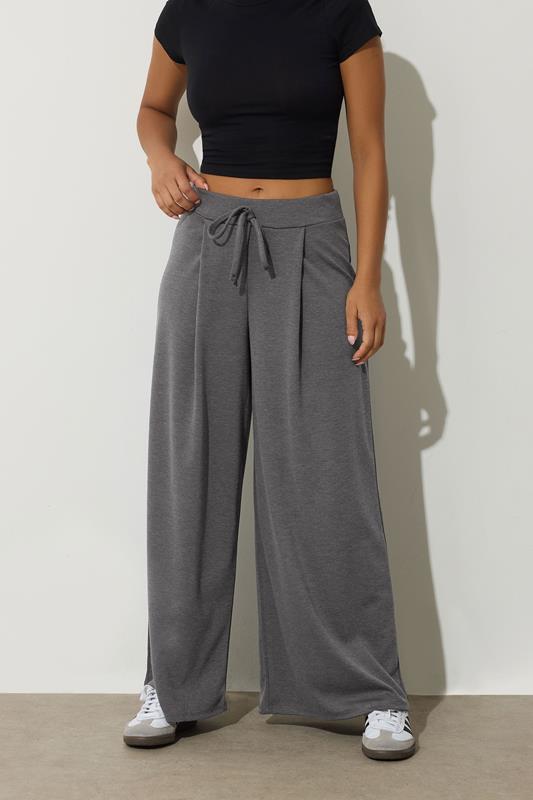 PixieGirl Petite Women's Dark Grey Ponte Palazzo Trousers | PixieGirl 2