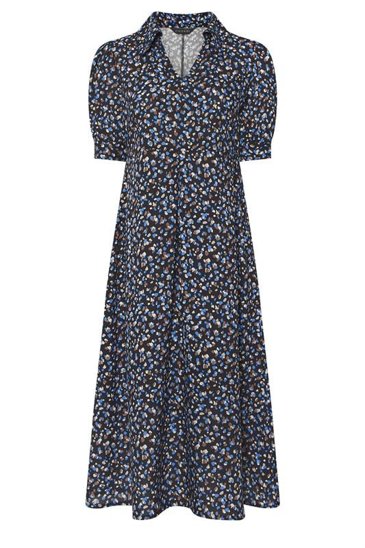 PixieGirl Petite Women's Black Spot Collar Midaxi Dress | PixieGirl 5