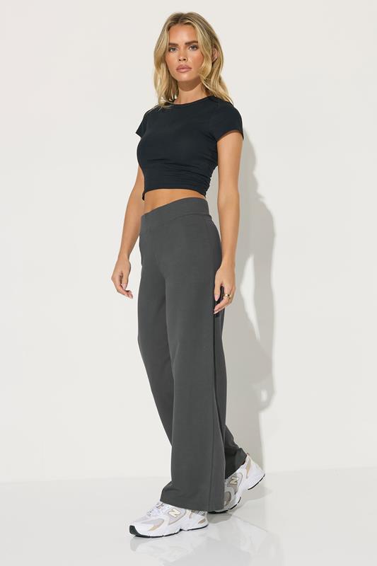PixieGirl Petite Women's Grey Wide Leg Yoga Pants | PixieGirl 1