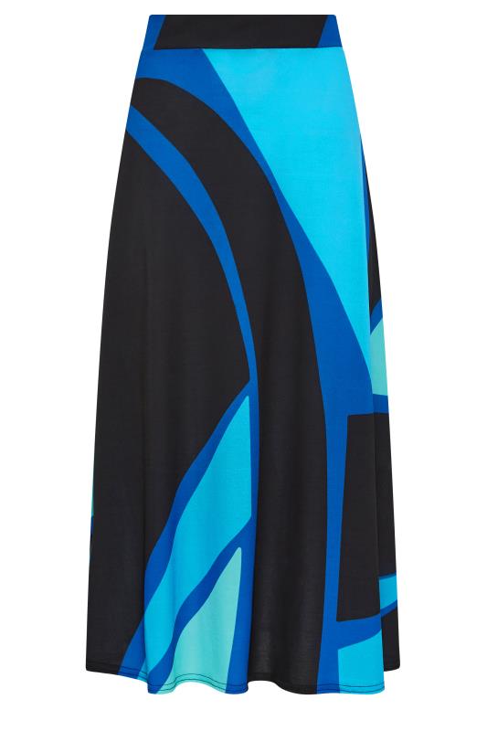 PixieGirl Blue & Black Colour Block Midaxi Skirt | PixieGirl 5