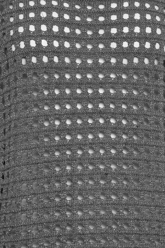 PixieGirl Petite Charcoal Grey Metallic Crochet Jumper | PixieGirl 5