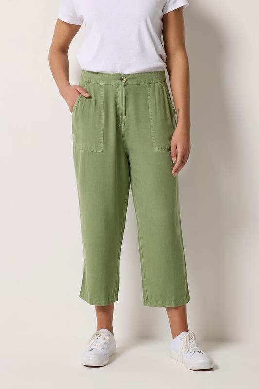  M&Co Green Cropped Carpenter Trousers