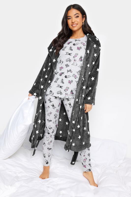 PixieGirl Grey Star Print Dressing Gown | PixieGirl  3