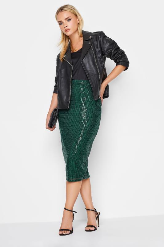 PixieGirl Green Sequin Midi Skirt | PixieGirl  2