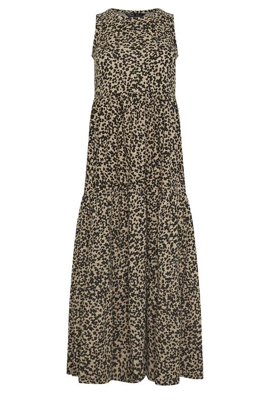M&Co Petite Natural Brown Animal Print Cotton Maxi Dress | M&Co 5