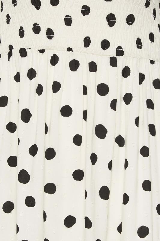 PixieGirl White Polka Dot Puff Sleeve Maxi Dress | PixieGirl 5