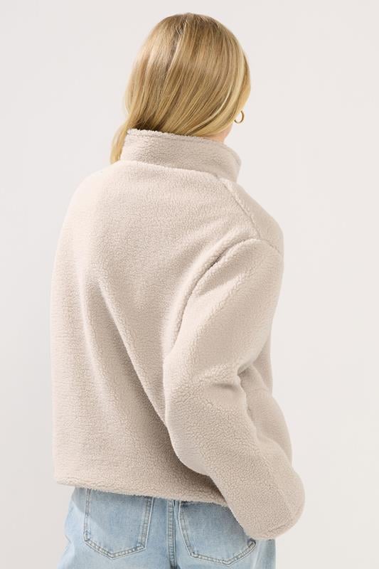 PixieGirl Petite Women's Neutral Brown Zip Fleece Jacket | PixieGirl 3