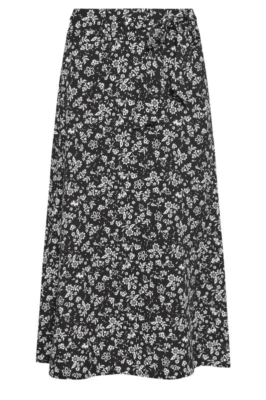 PixieGirl Petite Womens Black Ditsy Floral Print Midi Skirt | PixieGirl 5
