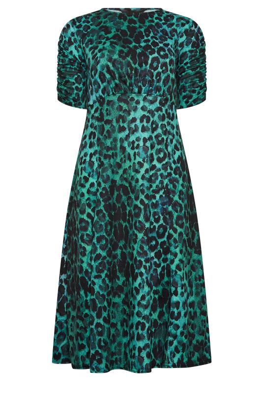 PixieGirl Blue Leopard Print Midi Dress | PixieGirl  6