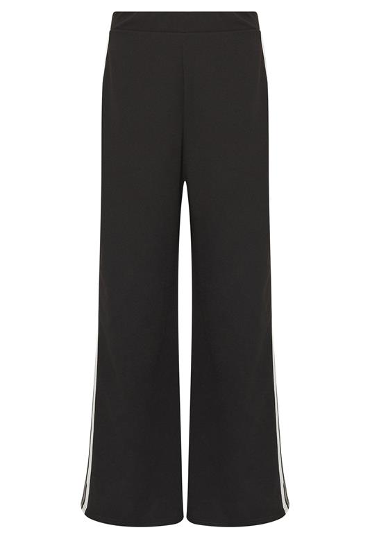M&Co Black Jersey Side Stripe Wide Leg Trousers | M&Co 5