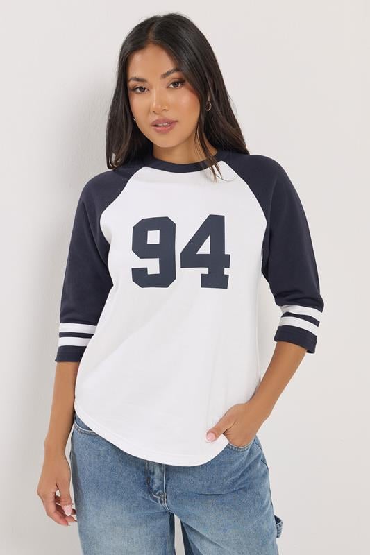 Petite  PixieGirl Petite Navy Blue '94' Slogan Top