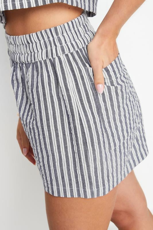 PixieGirl Petite Women's Navy Blue Stripe Shorts | PixieGirl 4