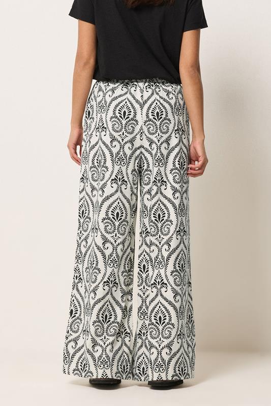 PixieGirl Petite Women's Ivory White Tile Wide Leg Trousers | PixieGirl 2