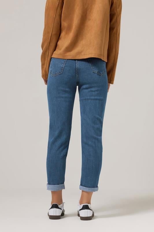 PixieGirl Petite Women's Mid Blue Stretch Mom Jeans | PixieGirl 2