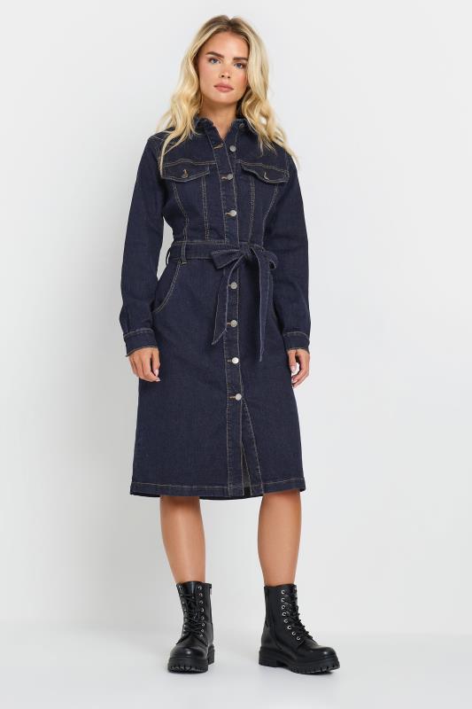  M&Co Petite Indigo Blue Denim Shirt Dress