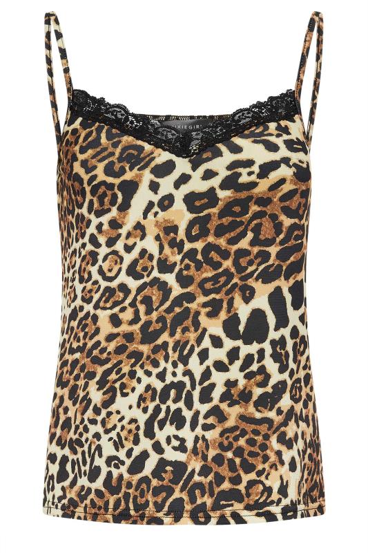 PixieGirl Petite Womens Brown Leopard Print Cami Vest Top | PixieGirl 5