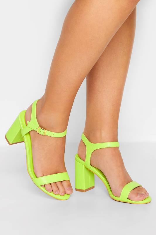 Plus Size  LIMITED COLLECTION Lime Green Block Heel Sandal In Wide E Fit & Extra Wide Fit