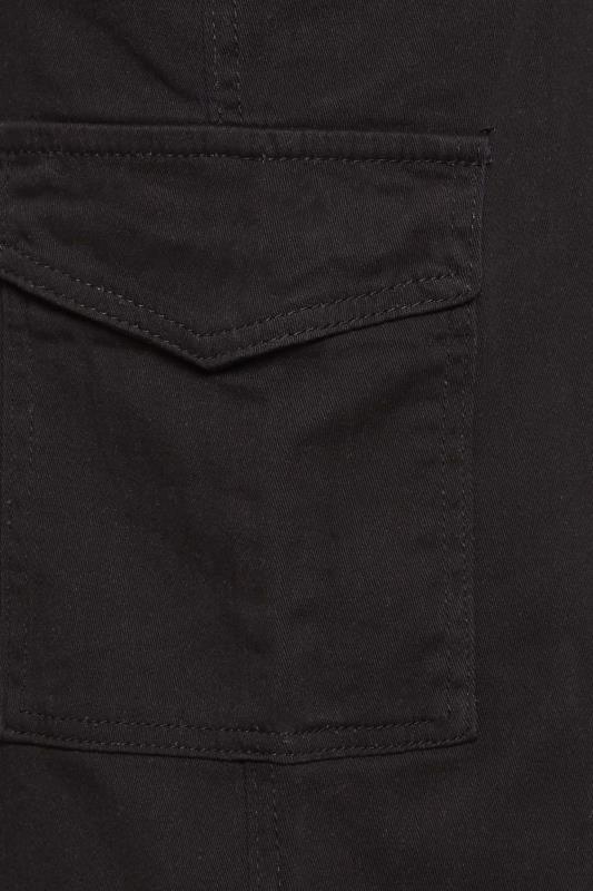 Petite Black Twill Cargo Wide Leg Trousers | PixieGirl 5