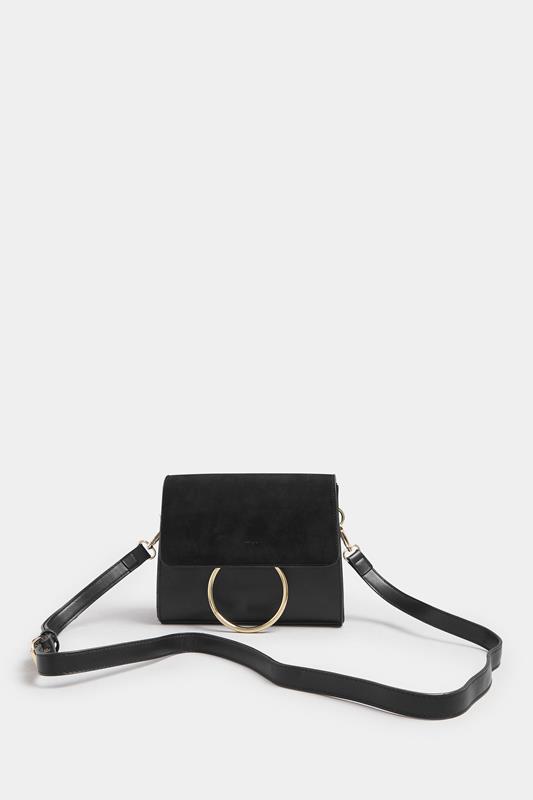 Black Ring Detail Cross Body Bag | Yours Clothing 3