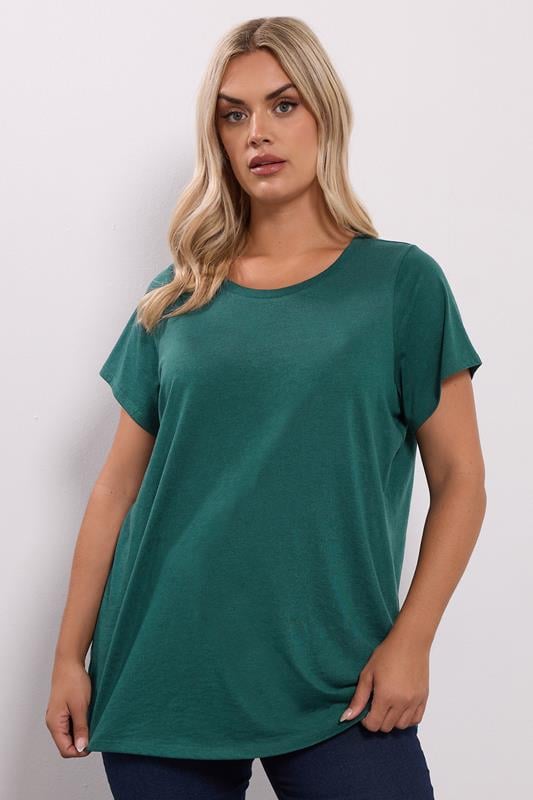 Plus Size  YOURS Curve Forest Green Core T-Shirt