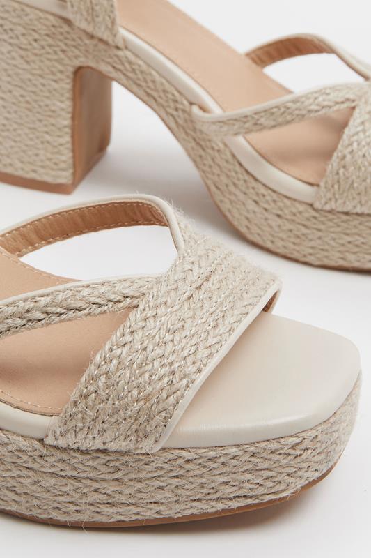 Natural Brown Rope Heel Sandals In Wide E Fit | Yours Clothing 5