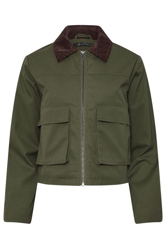 PixieGirl Petite Women's Green Cord Collar Barn Jacket | PixieGirl 7