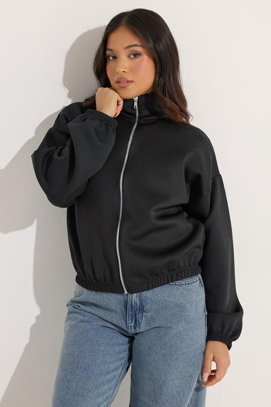 PixieGirl Petite Black Funnel Neck Jacket