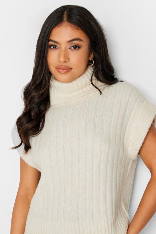 PixieGirl Ivory White Ribbed Roll Neck Knitted Top | PixieGirl 5