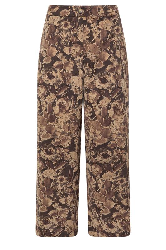  PixieGirl Petite Brown Floral Wide Leg Trousers
