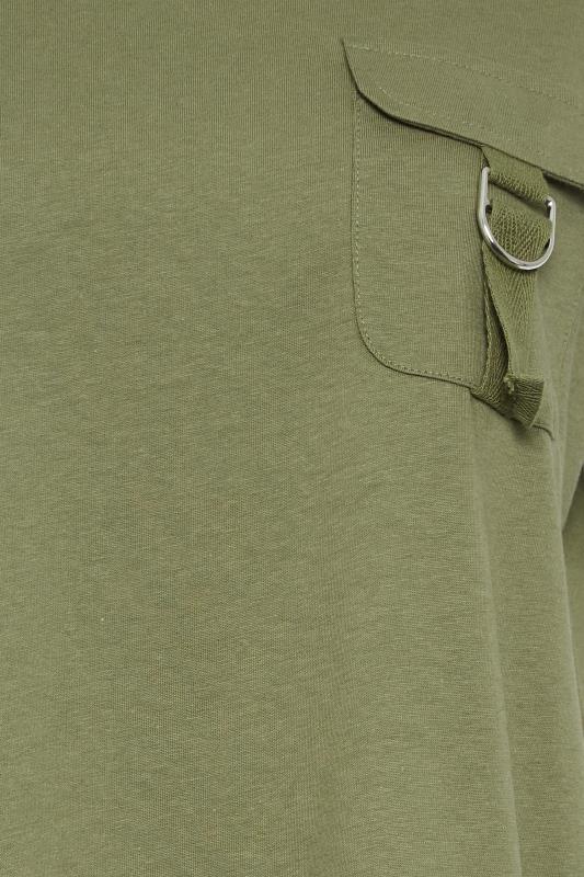 Petite Khaki Green Utility Pocket T-Shirt | PixieGirl  5