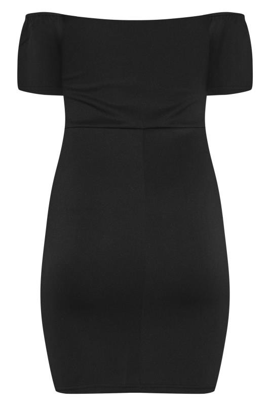Petite Black Ruffle Shoulder Mini Dress | PixieGirl  8