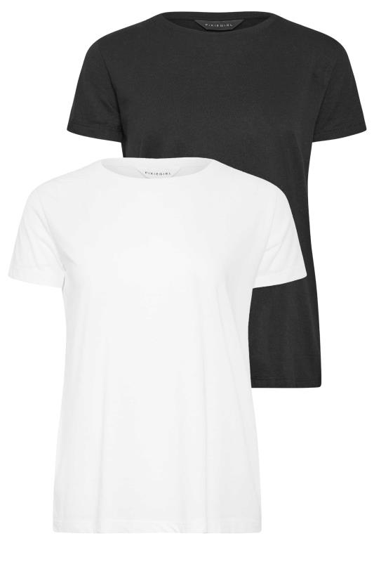 2 PACK Petite Black & White Basic T-Shirts | PixieGirl 7