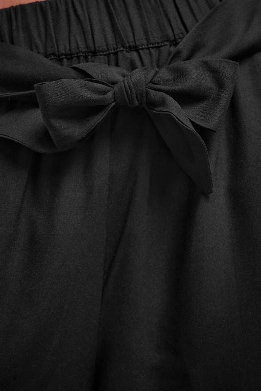 PixieGirl Petite Women's Black Cropped Belted Wide Leg Trousers | PixieGirl 4