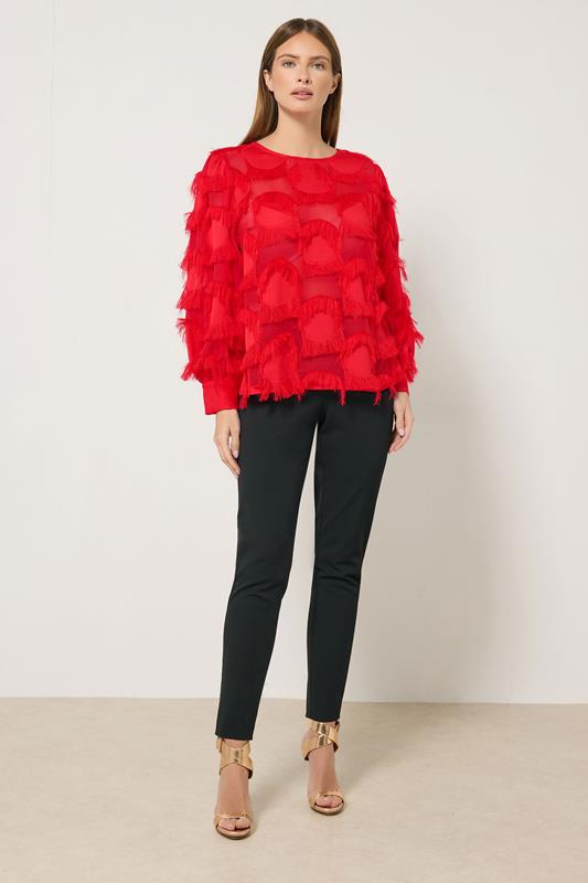 STAR Red Jacquard Spot Blouse | StarByJM 3