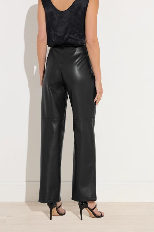 STAR Black Faux Leather Wide Leg Trousers | StarByJM 5