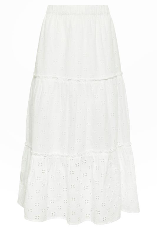Petite White Broderie Maxi Skirt | PixieGirl 5