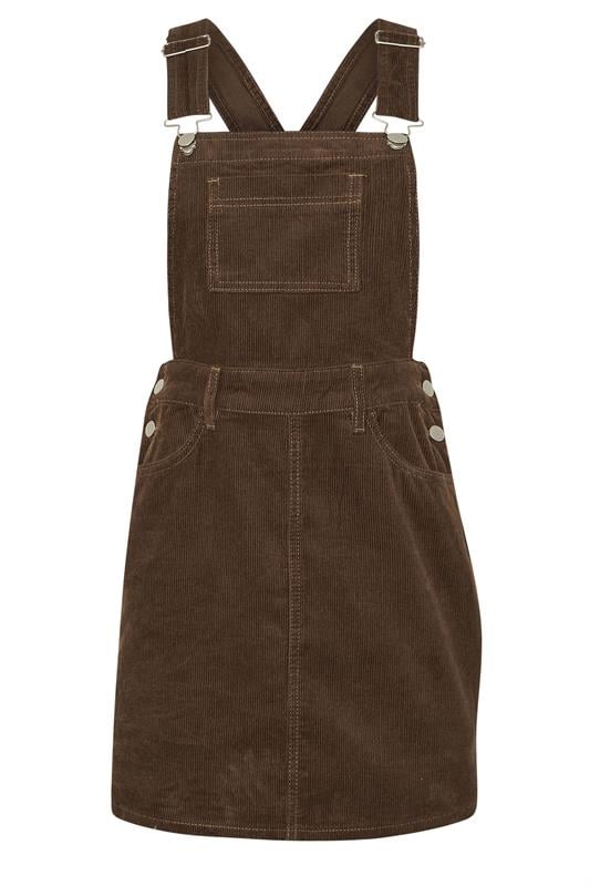 PixieGirl Petite Women's Chocolate Brown Cord Pinafore Dress | PixieGirl 5