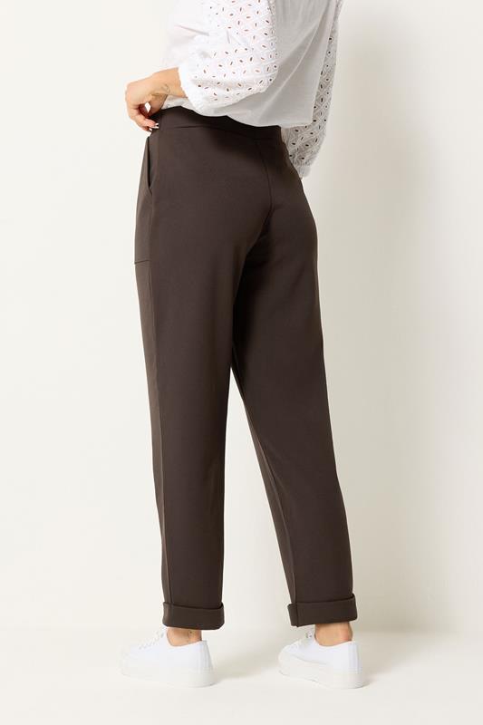 M&Co Petite Chocolate Brown Carpenter Tapered Trousers | M&Co 2
