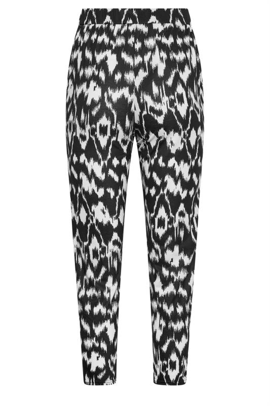 PixieGirl Black Abstract Print Harem Trousers | PixieGirl