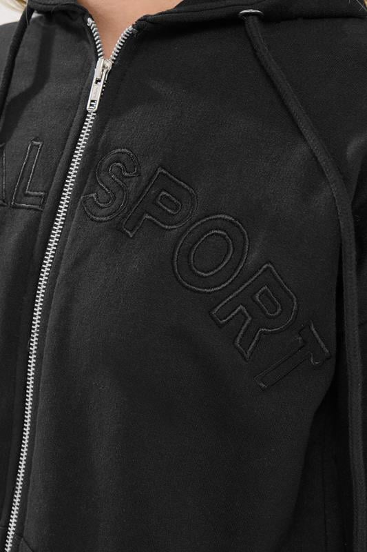 PixieGirl Petite Women's Black Slogan Zip Up Hoodie | PixieGirl 4