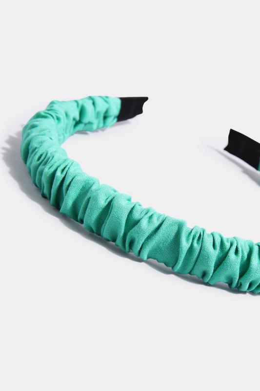 Green Skinny Ruched Headband | Yours Clothing 4