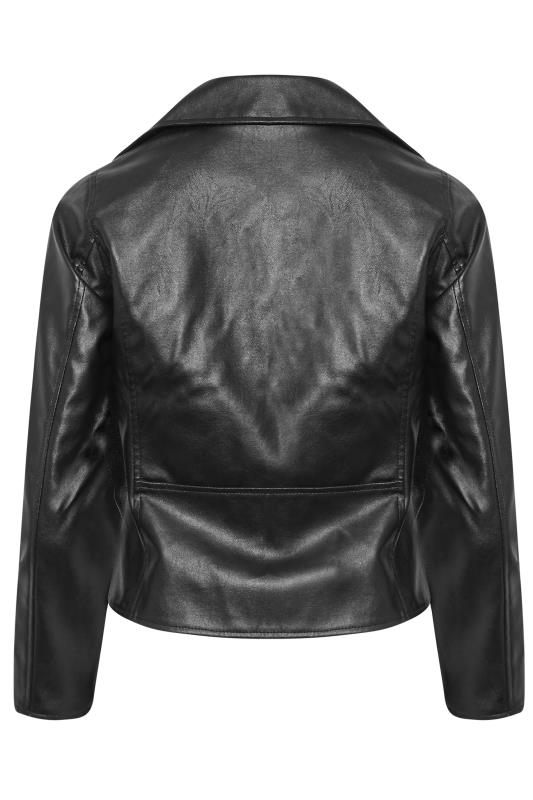 Petite Black Faux Leather Biker Jacket | PixieGirl  6