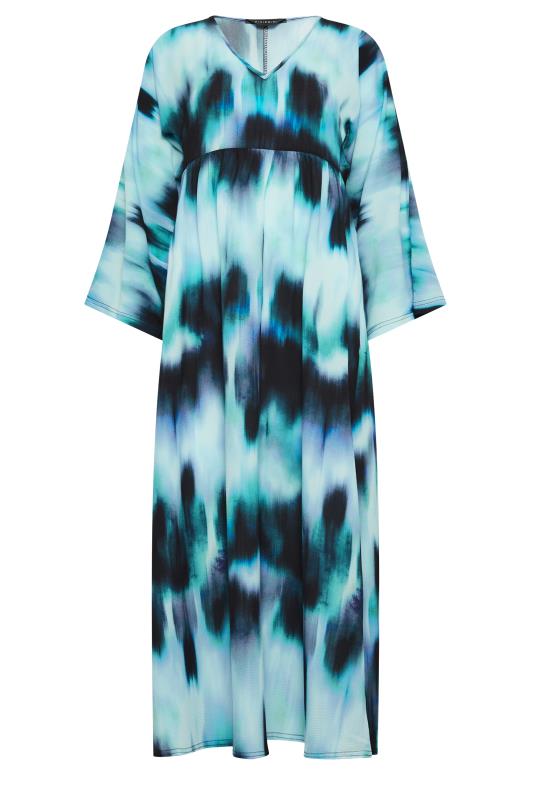PixieGirl Blue Blur Print Maxi Smock Dress | PixieGirl 6