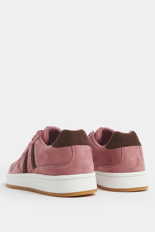 Pink & Brown Padded Lace Up Trainers In Wide E Fit | YoursClothing 5
