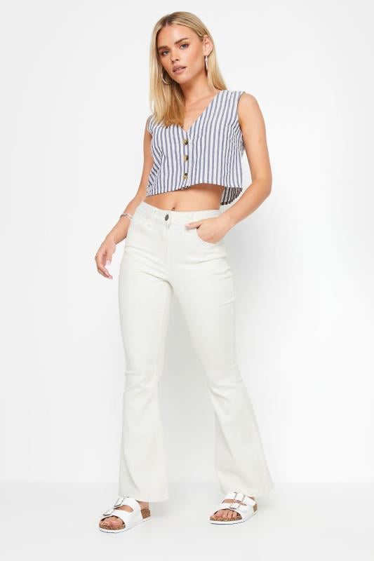 PixieGirl Petite Women's White Flared Jeans | PixieGirl 1