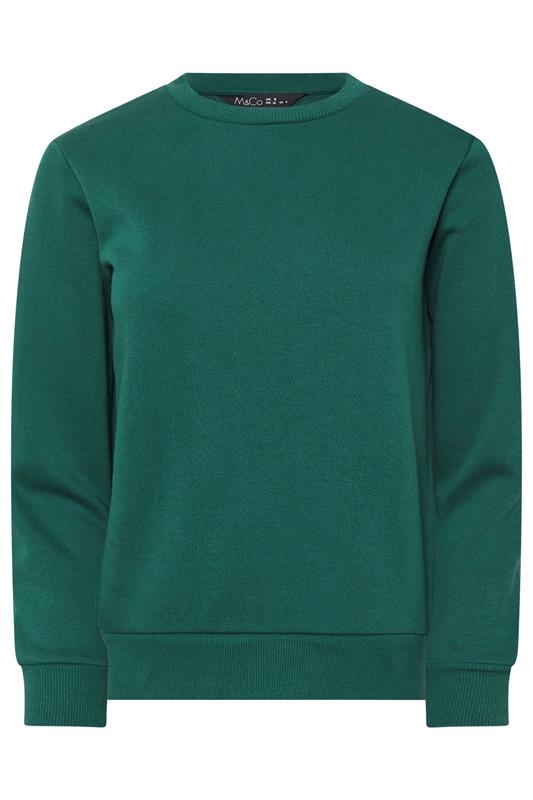 M&Co Petite Teal Blue Crew Neck Sweatshirt | M&Co 5