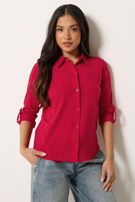  PixieGirl Petite Red Button Cotton Shirt