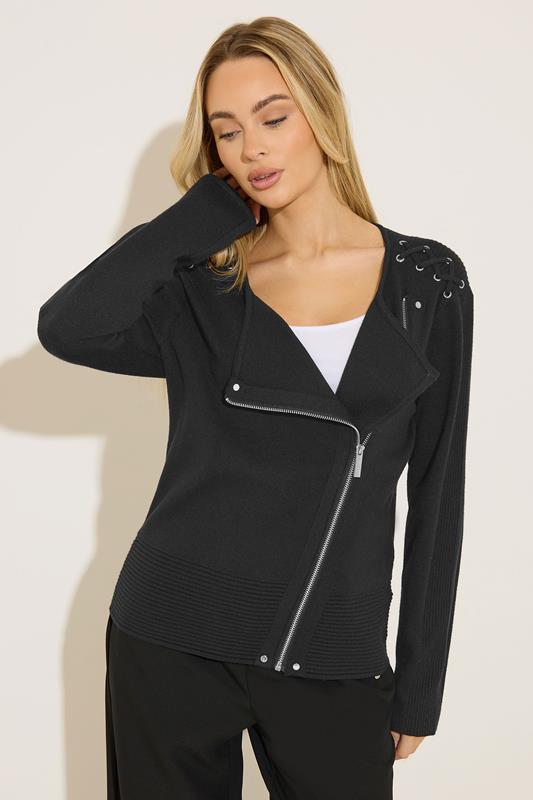  STAR Black Biker Cardigan