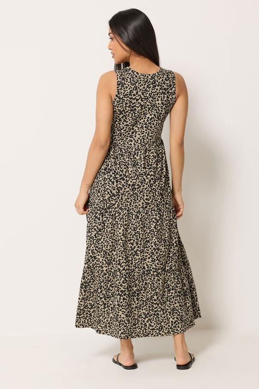 M&Co Petite Natural Brown Animal Print Cotton Maxi Dress | M&Co 2
