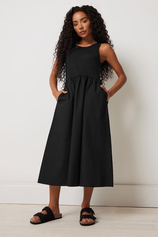 M&Co Petite Black Cotton Sleeveless Dress | M&Co 5
